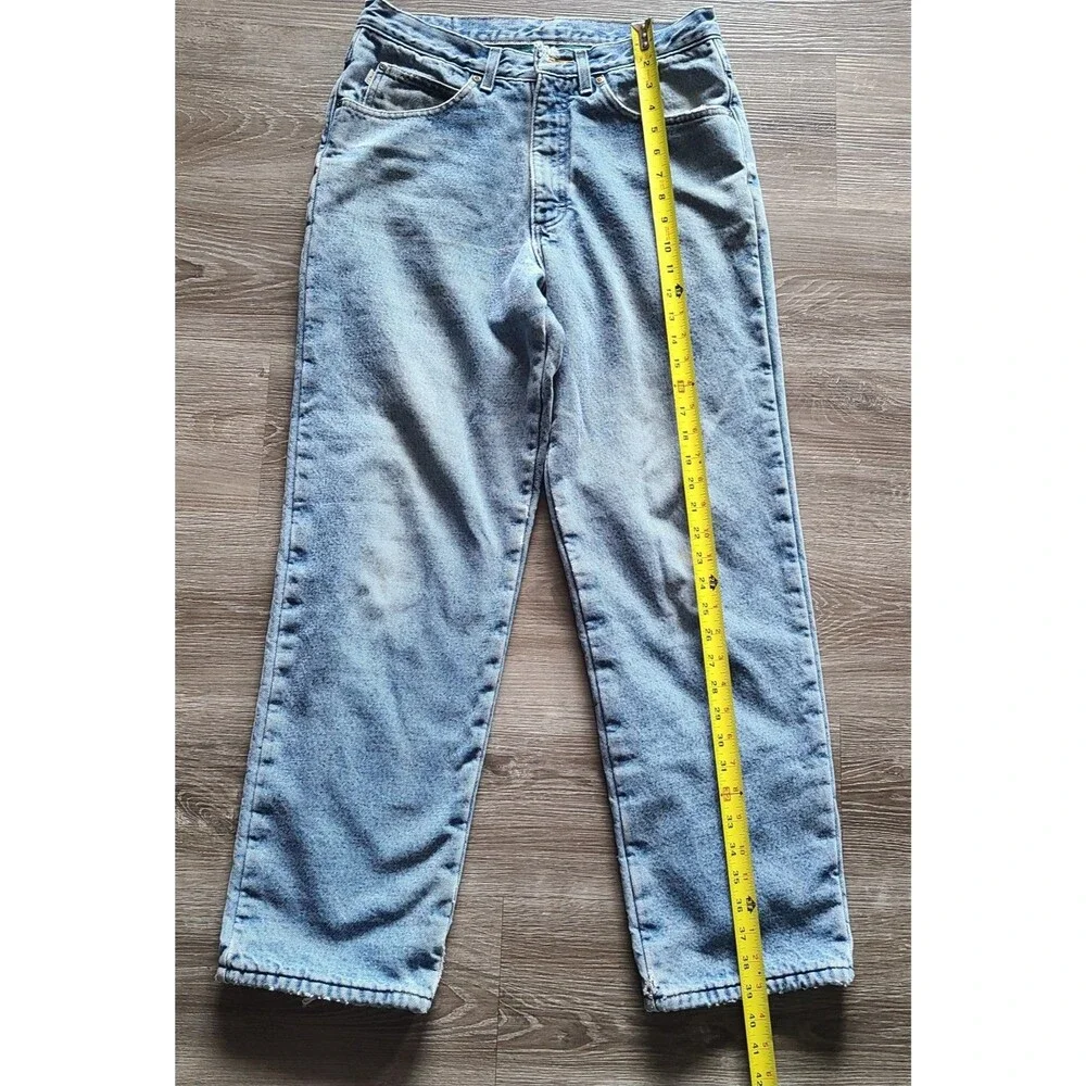 L.L.Bean Double L Natural Fit Fleece Lined Jeans Mens 34x29 Blue Straight Denim